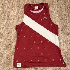 Tracksmith Maroon and White Tank Top